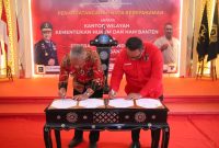 Lapas Pemuda Kelas IIA Tangerang Bersama Kanwil Kemenkumham Banten Tandatangani Nota Kesepahaman Bersama Federasi Kempo Indonesia Provinsi Banten