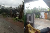 Hujan Serta Angin Kencang Tumbangkan Pohon Dan Menimpa Bangunan Bekas Warung Di Kampung Bojong Jaya,Segara Jaya Tarumajaya, Bekasi