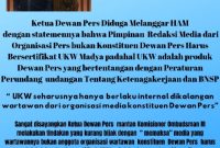 Kontroversi di Hari Antikorupsi Sedunia, Ketua Dewan Pers Diduga Langgar HAM Terkait Sertifikasi Wartawan