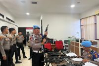Propam Polres Kukar Gelar Gaktibplin Pemeriksaan Senpi Personel Sat Samapta