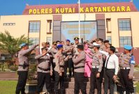Kapolres Kukar Pimpin Upacara Korp Raport Kenaikan Pangkat Pengabdian Personel Polri