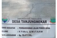 Diduga Abaikan Kualitas, Proyek Jalan Poros Desa di Tanjungmekar Retak dan Rentan Rusak