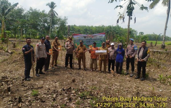 Polsek Buay Madang Timur Dukung Ketahanan Pangan Lewat Program “1 Desa 1 Hektar Jagung” di Desa Tanjung Sari
