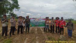 POLSEK BUAY MADANG TIMUR DUKUNG PROGRAM KETAHANAN PANGAN MELALUI PENANAMAN JAGUNG DI DESA SUMBER TANI