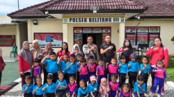 Kunjungan Siswa – siswi TK (Taman Kanak-kanak) Negeri desa Nusa Tunggal Kec. Belitang III di Napolsek Belitang III.
