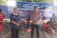 Peduli Korban Banjir, Polsek Belitang III Bersama Thamrin Brothers Beri Service Gratis Kendaraan